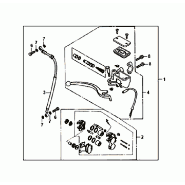 PINZA FRENO ANTERIORE/LEVA FRENO/TUBO FRENO Sym Orbit III Black