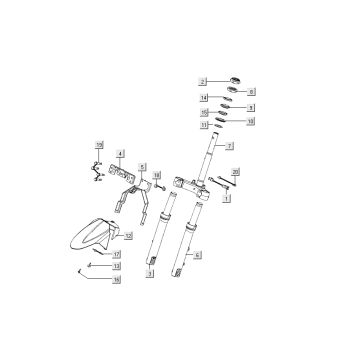 Forcella anteriore - Cuffia - Parafango anteriore Kymco People S 50 4 tempi crystal blue