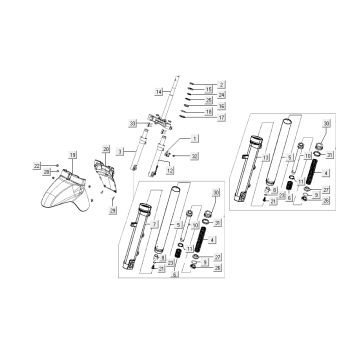 Forcella anteriore - Cuffia - Parafango anteriore Kymco Like 4 tempi nero metallizzato