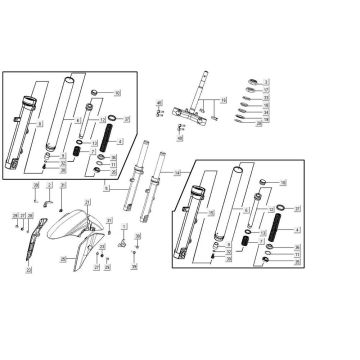 Forcella anteriore - Cuffie Agility 16+ 125 in argento metallizzato opaco