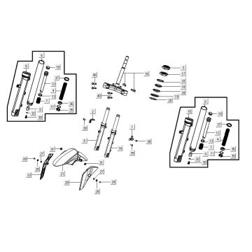Forcella anteriore - Cuffie Agility 16+ 200i in argento metallizzato opaco