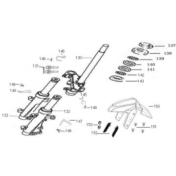 Forcella anteriore - Cuffia AGM R8 rossa