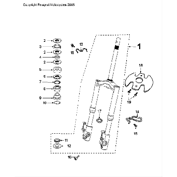 Forcella anteriore - Cuffie LC Peugeot Speedfight 4 50 2 tempi nere