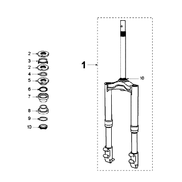 Forcella anteriore - Cuffie Peugeot Ludix 12 nere