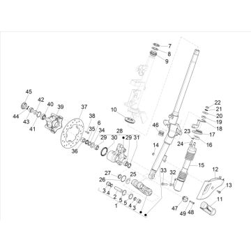Forcella anteriore - cuffia Vespa Elettrica 25km/h SCH Euro 5 2021