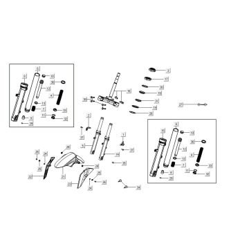 Forcella anteriore - Cuffia Kymco Agility 16'+ 50i 4 tempi Euro 4 blu opaco