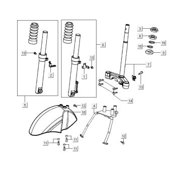 Forcella anteriore - Cuffie Kymco Yup 50 2 tempi AC blu