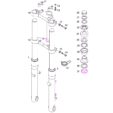 Voorvork Tomos REVIVAL (25-45KMH) (K1-K5)