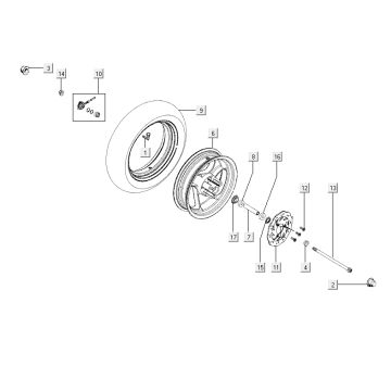 Ruota anteriore - Disco freno Kymco Agility RS 4 tempi bianco 09