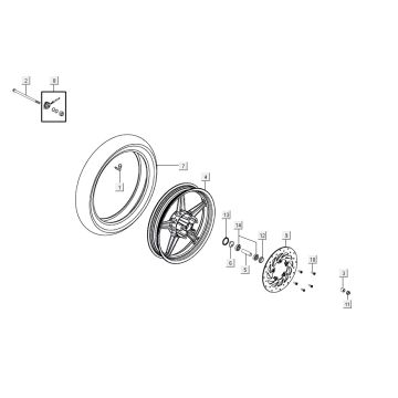 Ruota anteriore - Disco freno Agility 16+ 200i Matt Metallic Silver