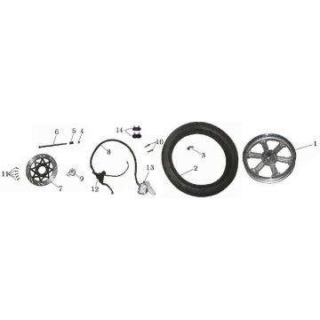 Ruota anteriore blu China Touring