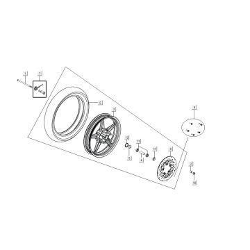 Ruota anteriore Kymco Agility 16'+ 50i 4 tempi Euro 4 blu opaco