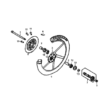 Ruota anteriore Sym Fiddle White WH8018P