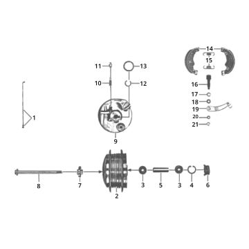 Ruota anteriore Zundapp C50 Sport 517-21LA