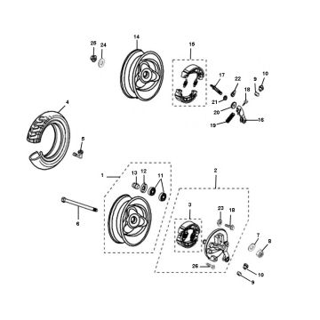 Ruota anteriore - Ruota posteriore Peugeot Ludix one 2 tempi
