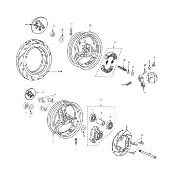 Ruota anteriore - Ruota posteriore Peugeot Speedfight 2 50 2 tempi AC Euro2