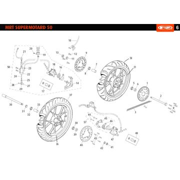 Ruota anteriore - Ruota posteriore Rieju MRT SM nera 2010 2 tempi