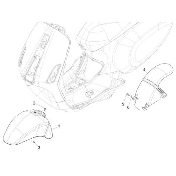 Parafango anteriore Vespa Sprint bianco