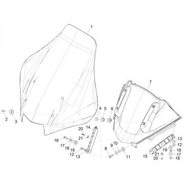 Parabrezza Piaggio MP3 350 Maxi Sport ABS Euro 4 2018-2020