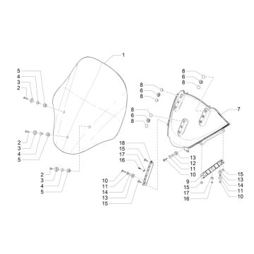 Parabrezza Piaggio MP3 300 ie LT Business - Sport (con e senza ABS) 2016-2018
