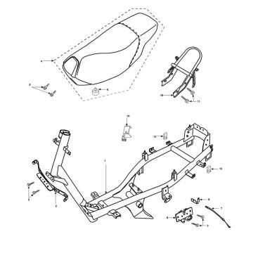 Sella - Scatola porta casco Peugeot Speedfight 2 50 2 tempi AC Euro2