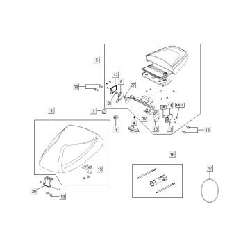 Sella Kymco Agility 10' 4 tempi blu