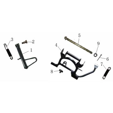 Cavalletto centrale - Cavalletto laterale Benzhou YY50QT-21C nero