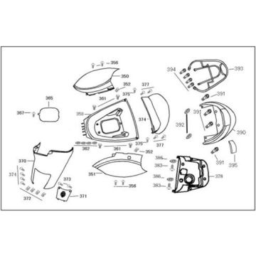 Parabrezza per moto - Scatola porta casco - portapacchi posteriore Znen Elegance - marrone