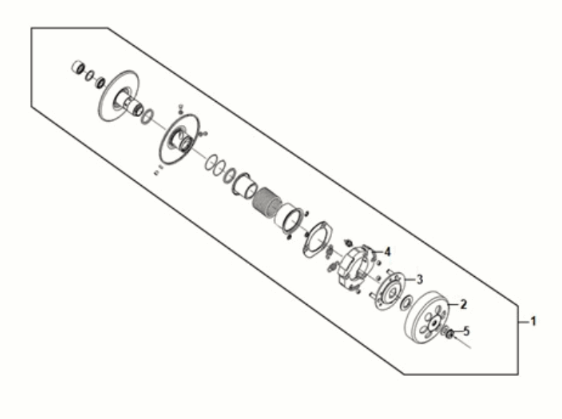 Driven pulley assy Sym Fiddle IV 125i AC CBS E5 2020-2021