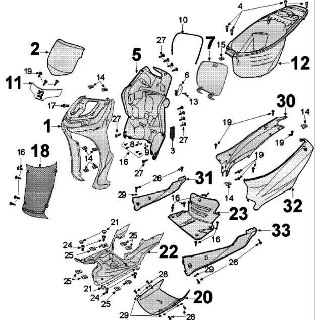 Beplating Peugeot Tweet 125 V E3 2013-2017 BLUEBERRY (Q5)