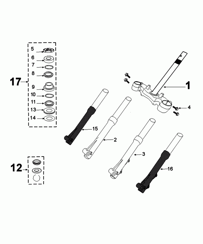 Forcella anteriore - Cuffie Peugeot Tweet Evo Euro 4