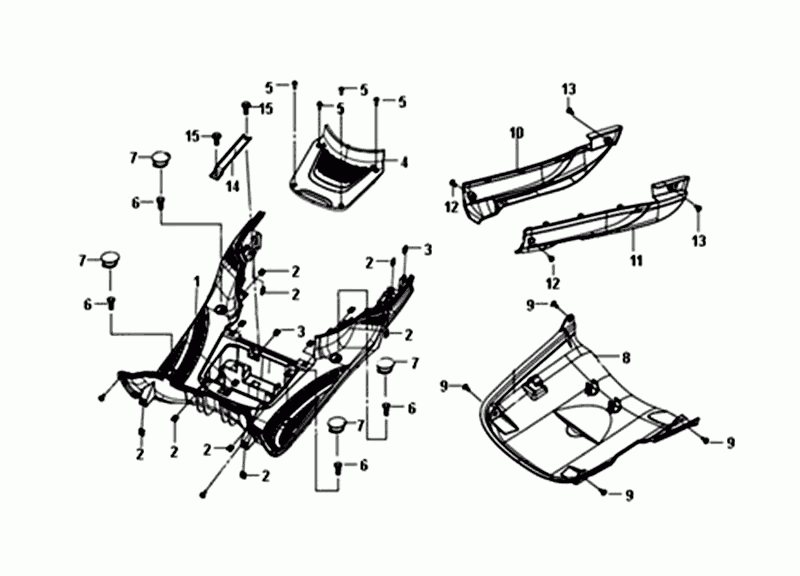 Copertura del telaio della pedana Sym Fiddle III marrone opaco (BR-497U)