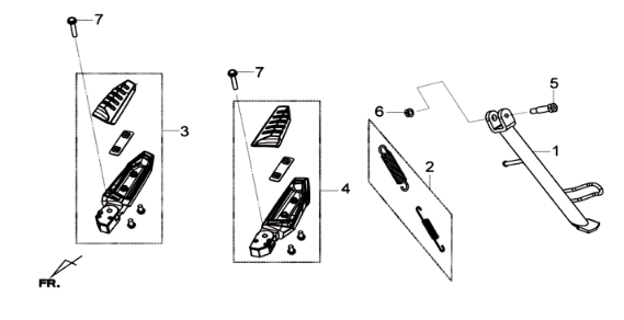 Cavalletto centrale/cavalletto laterale Sym Joymax 300I ABS E3 2014-2016