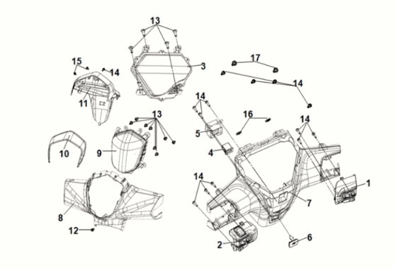 Copri maniglia faro Sym Symphony ST E5 Black (BK-7C)