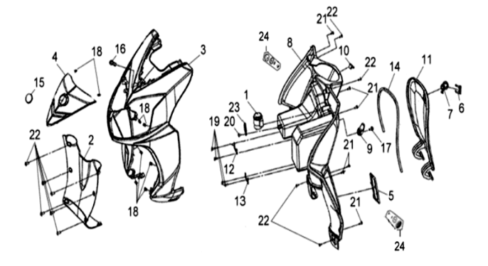 Fari/indicatori Sym Symphony SR 50 Red (R010CA)