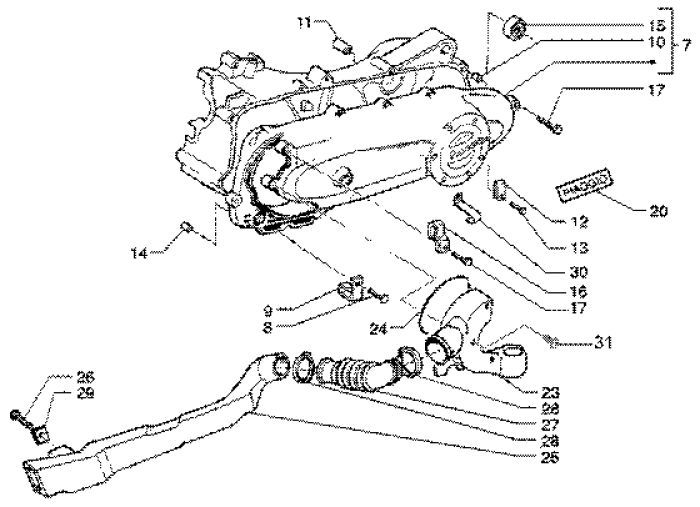 Coperchio carter Piaggio Liberty 4 tempi ← 2006