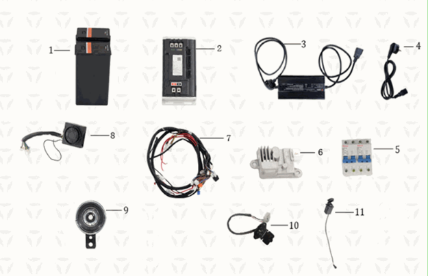 Cablaggio assy/batteria/caricabatteria Yadea T9L