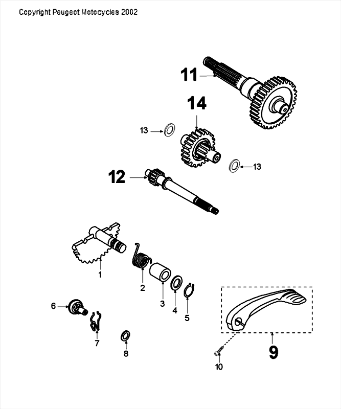 Denti - Kickstarter Peugeot Speedfight 4 50 2 tempi LC bianco