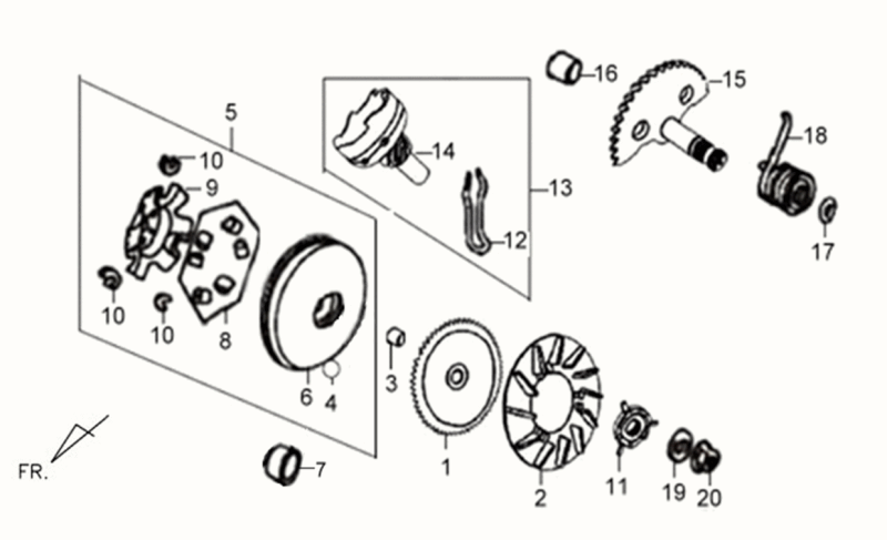 Variatore - Asse Kickstarter Sym Fiddle White WH8018P