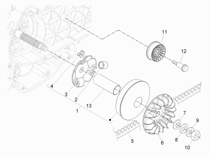 Variatore a cinghia trapezoidale Vespa GTS 300 ie (con e senza ABS) 2008-2016