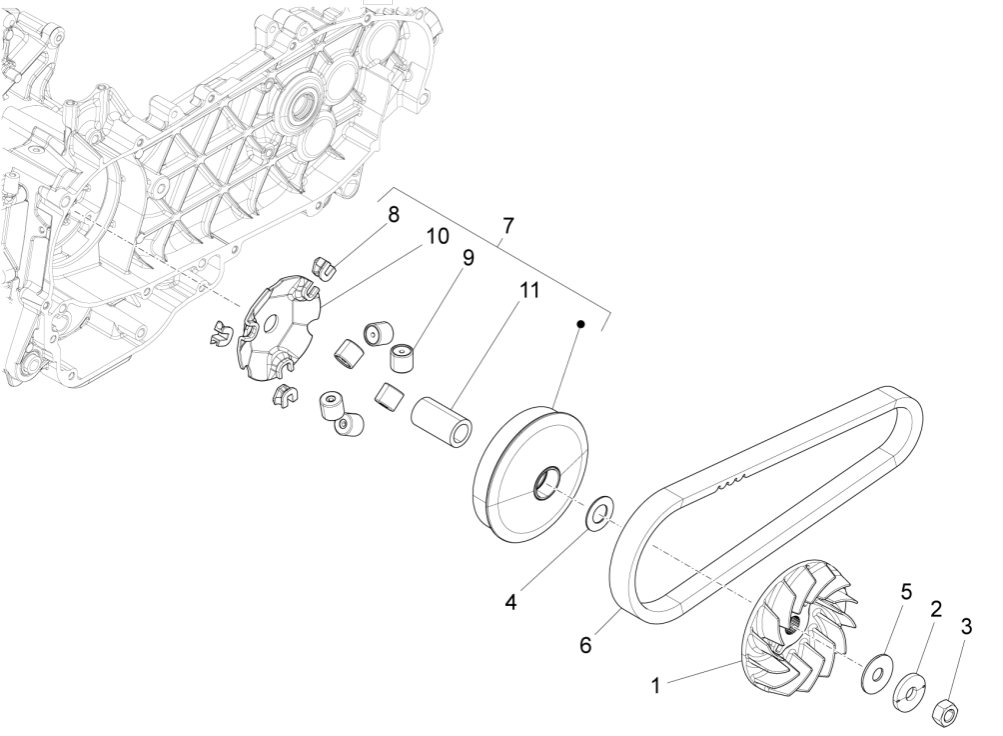 Variatore cinghia trapezoidale Vespa Sprint 150 3V IE ABS Euro 3 2015
