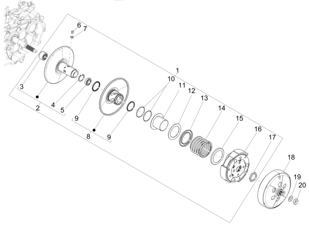 Frizione Vespa GTS 125 IE ABS Euro 4 2019