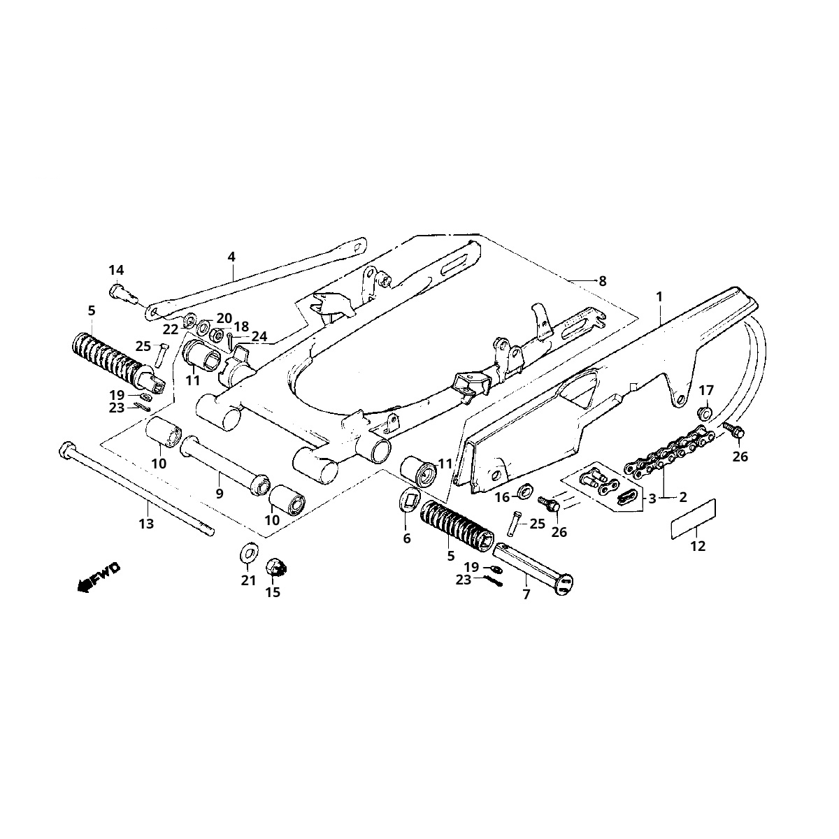 Forcellone Honda MB50/MB80