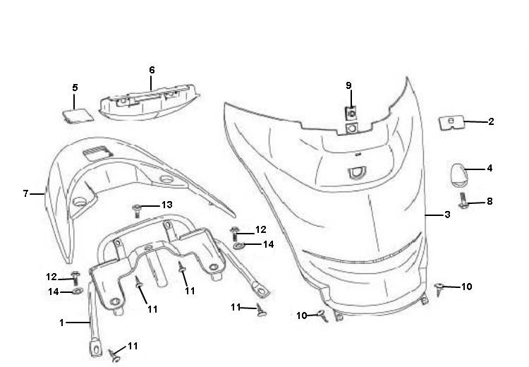 Portapacchi posteriore Peugeot V-Clic 50 4 tempi AC