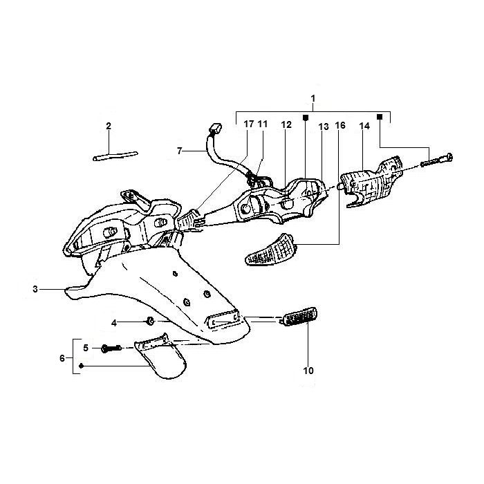Fanale posteriore - Parafango posteriore Gilera Runner 50 2 tempi LC 1998-2005