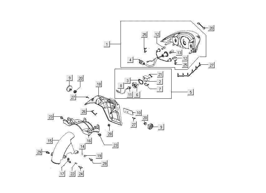 Luce Posteriore - Parafango Posteriore Kymco People S 50 4 tempi Titanium