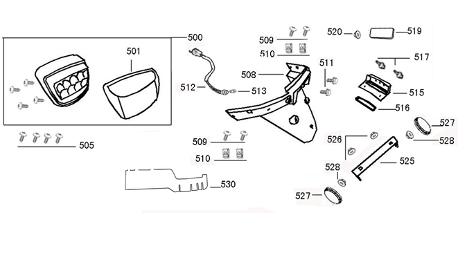 Luce posteriore - Parafango posteriore Znen VPA blu scuro opaco