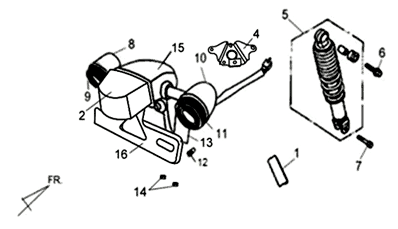 Fanale posteriore - Ammortizzatore Sym Allo (WH871) champagne