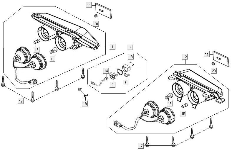 Fanale posteriore Kymco MXU 300R