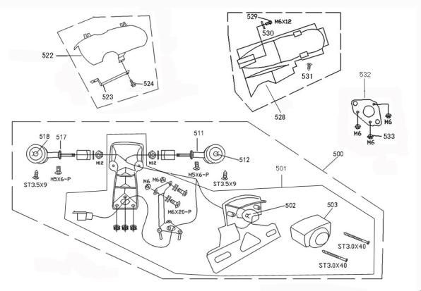 Luce posteriore - Parafango posteriore - Indicatori posteriori China Retro Extra crema opaca